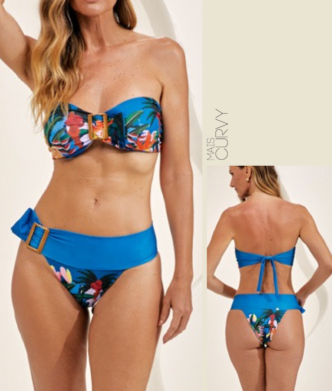 Biquini tomara que caia com barbatana e bojo fixo calcinha barra com aviamento - ref: 50785180 - R$ 549,90 em 6x de R$ 91,65