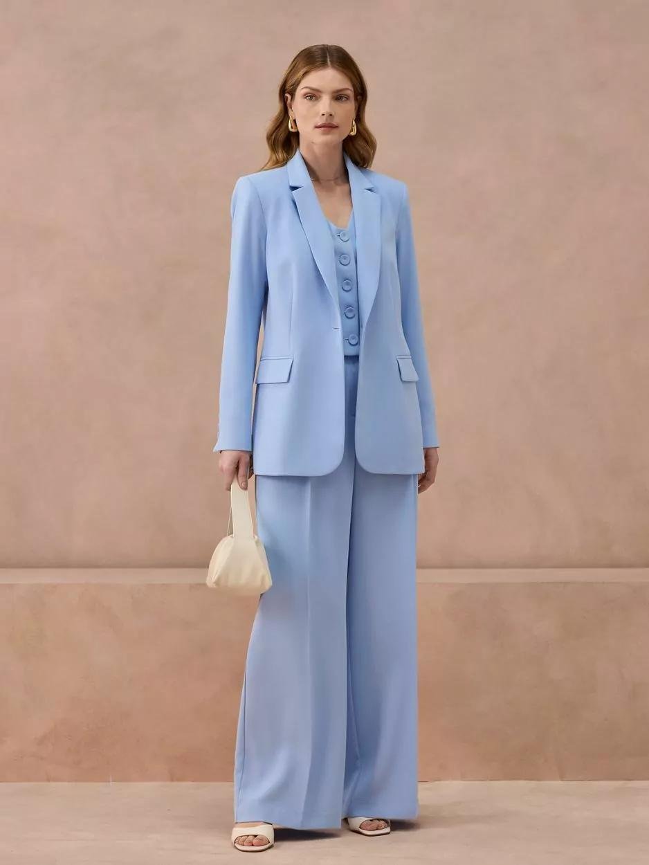 Blazer crepe alfaiataria - ref: 260007 - R$ 679,90 em 6x de R$ 113,31 + Calça pantalona crepe - ref: 260027 - R$ 439,90 em 6x de R$ 73,31