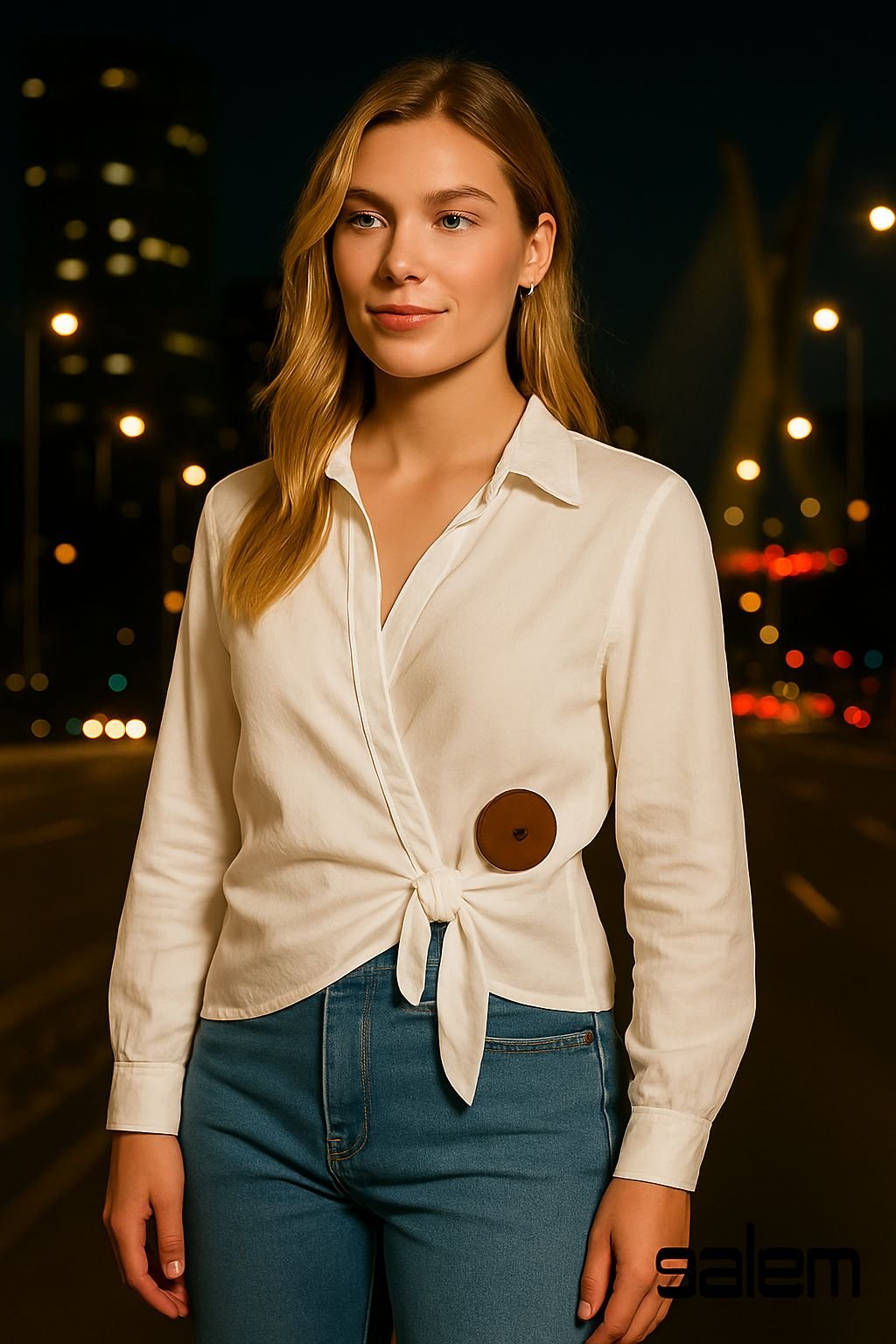 Blusa cachecour cetim detalhe botão - ref: LG3106 - 229,90 em 6x de R$ 38,32