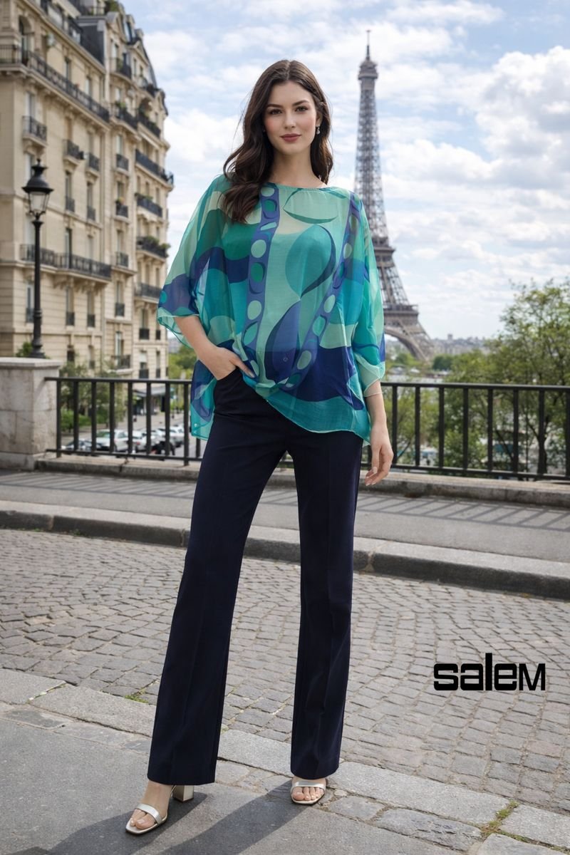 Blusa chiffon poá com regata - ref: 2532394 - R$ 799,90 em 6x de R$ 133,32 + Calça flare com cinto - ref: 260040 - R$ 489,90 em 6x de R$ 81,65