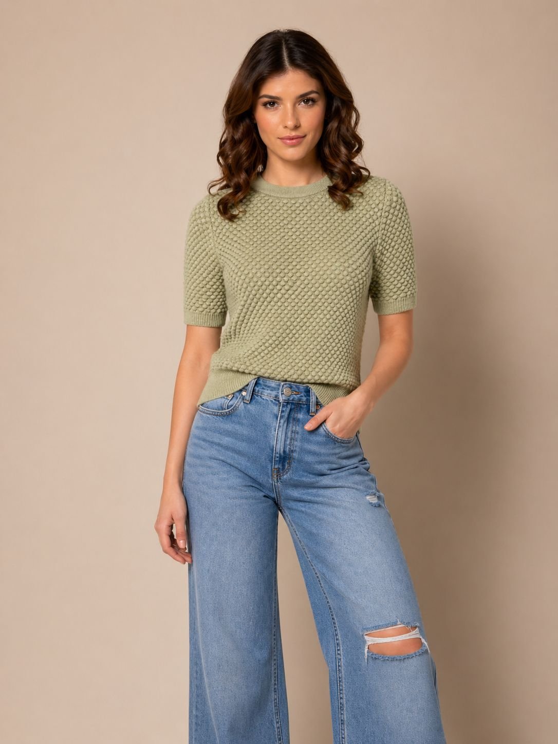 Blusa malha com relevo - ref: 86685 - R$ 169,90 em 6x de R$ 28,32