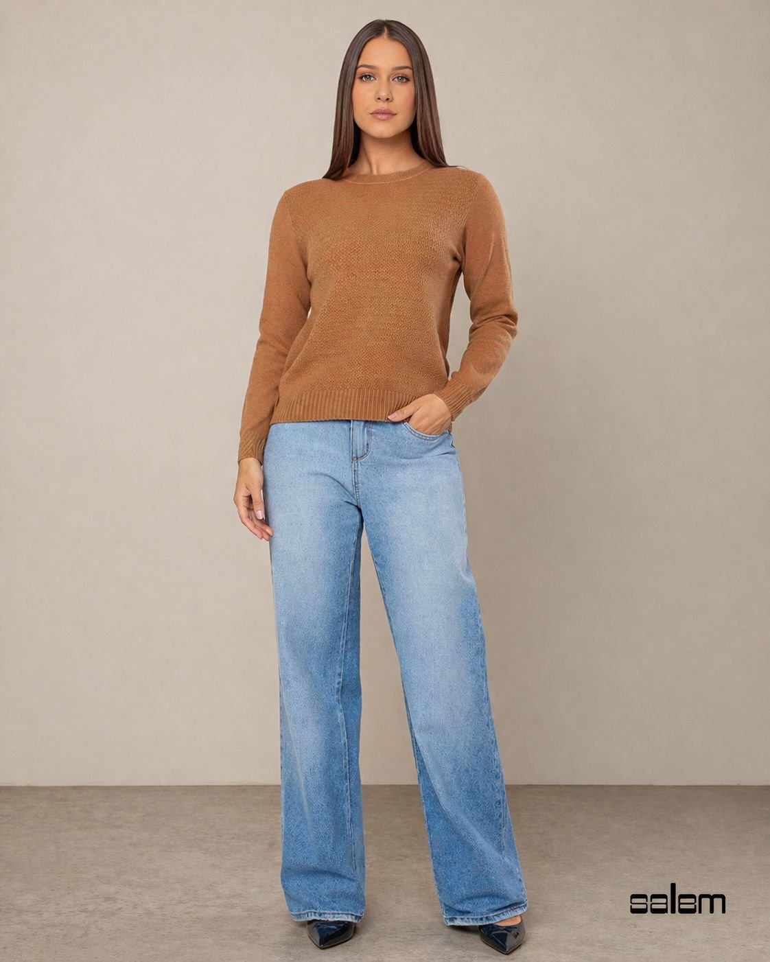 Blusa modal jacquard básica - ref: 651295 - R$ 149,90 em 6x de R$ 24,98