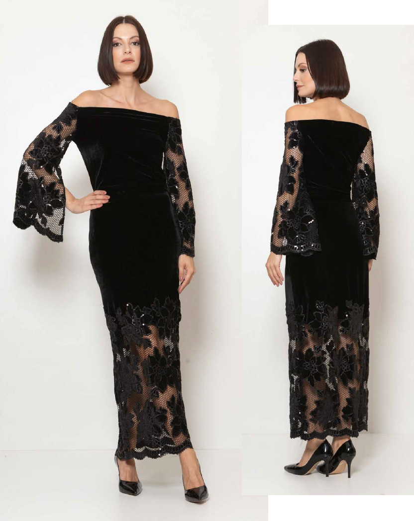 Blusa veludo com bordado - ref: 2612445 - R$ 899,90 em 6x de R$ 149,98 + Saia veludo com bordado - ref:  2614411 - R$ 1.149,90 em 6x de R$ 191,65 