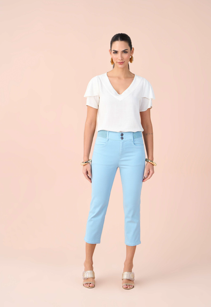 Blusa viscose detalhe cristais Scalon - ref: 332676 - R$ 449,90 em 6x de R$ 74,98