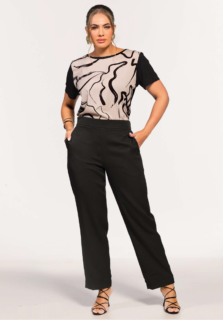 Blusa malha com seda - ref: 206409 - R$ 139,90 em 6x de R$ 23,32 