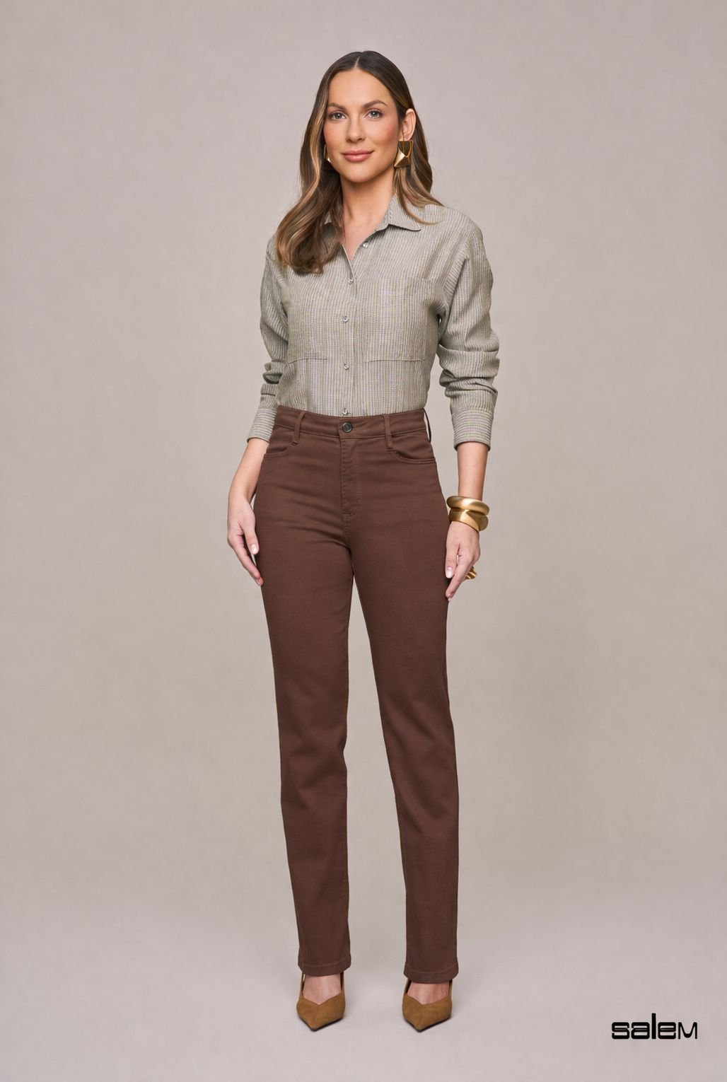 Calça sarja Scalon - ref: 142832 - R$ 599,90 em 6x de R$ 99,98