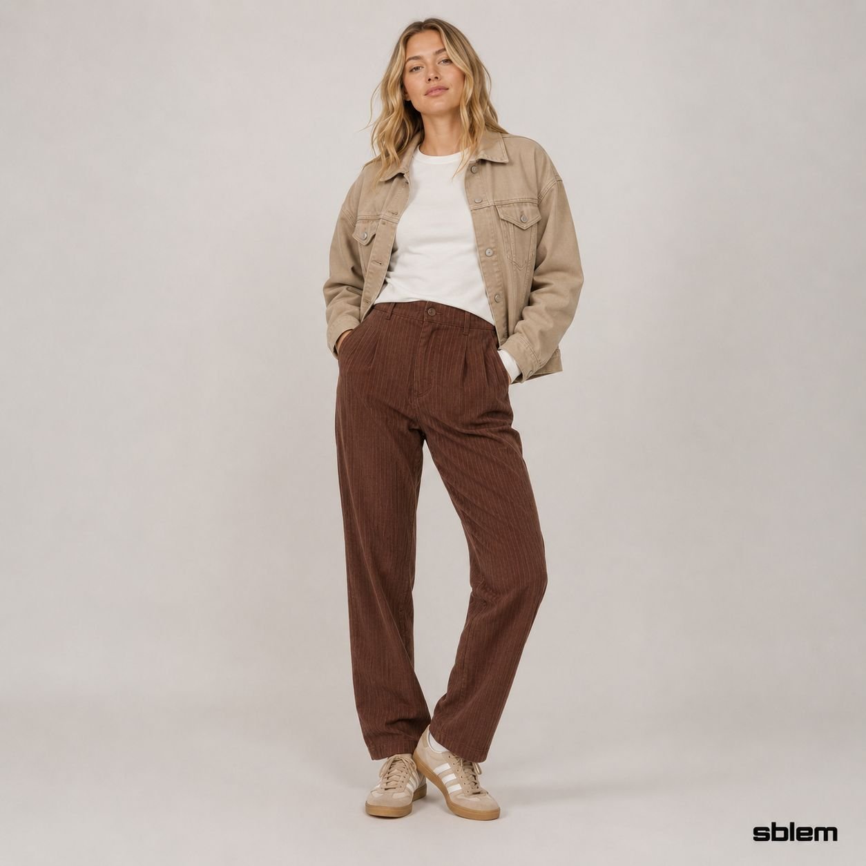 Calça veludo canelado com elástico - ref: 240527 - R$ 239,90 em 6x de R$ 39,98