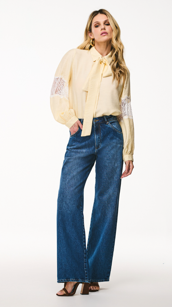 Calça wide leg jeans - ref: 35111022 - R$ 389,90 em 6x de R$ 64,98