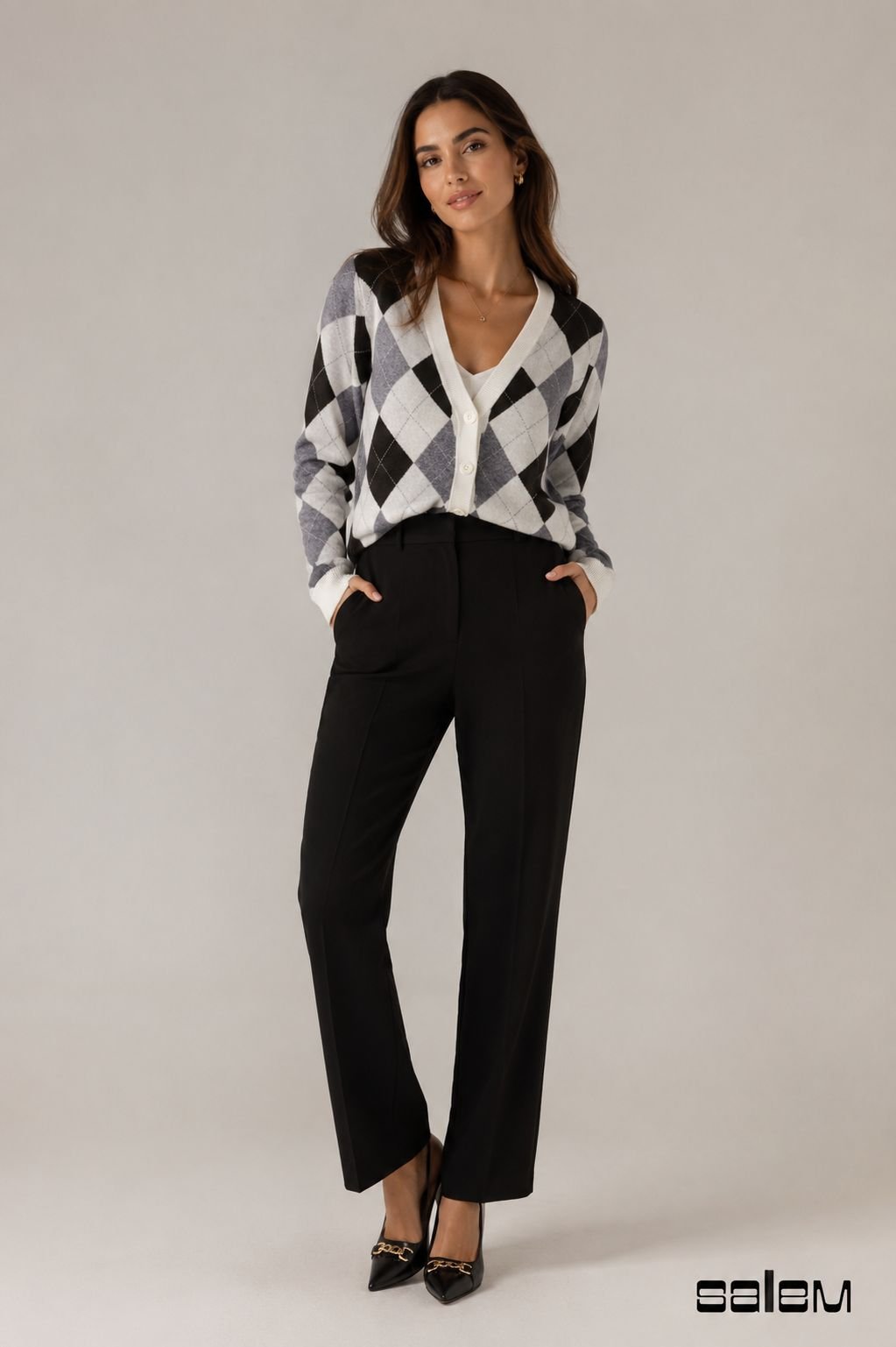 Cardigan modal estampa geométrica - ref: 25139  - R$ 249,90 em 6x de R$ 41,65