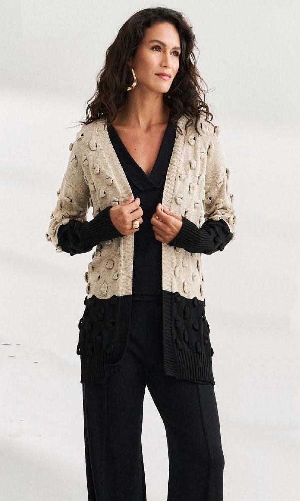 Cardigan tricot com textura - ref: 1013834 - R$ 599,90 em 6x de R$ 99,98