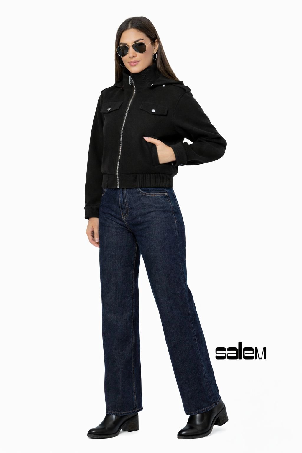 Casaco lã batida com capuz - ref: 610281 - R$ 449,90 em 6x de R$ 74,98
