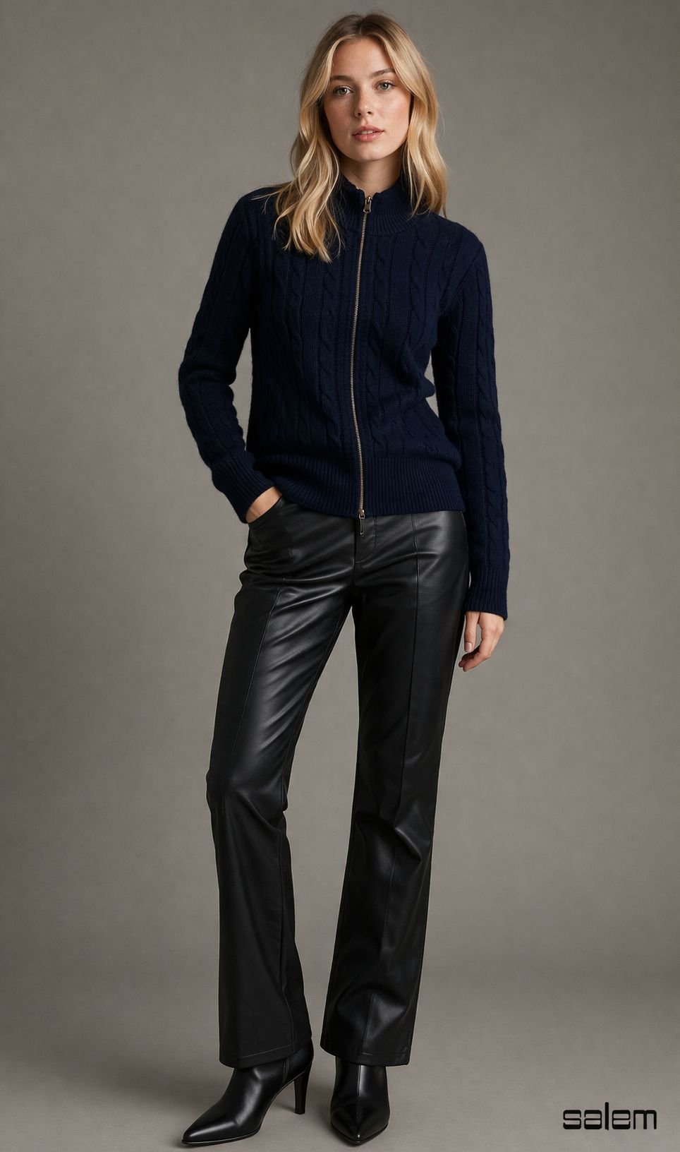 Casaco tricot com ziper - ref: 651278 - R$ 239,90 em 6x de R$ 39,98