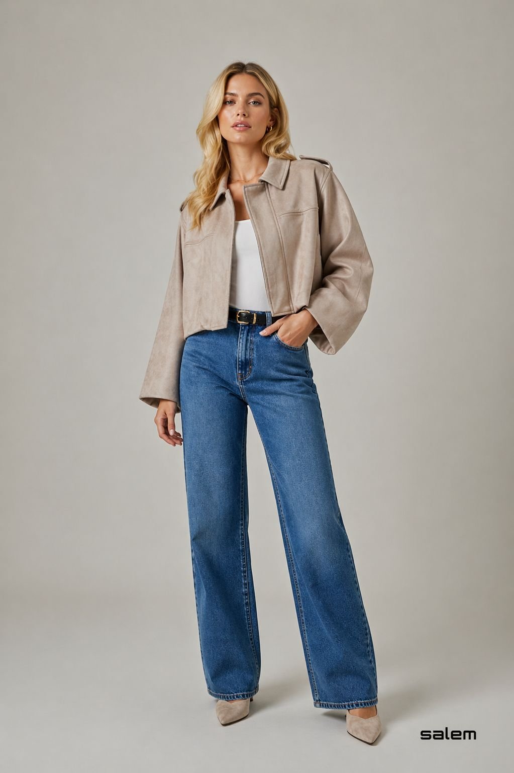 Jaqueta suede manga morcego - ref: QX3531 - R$ 599,90 em 6x de R$ 99,98