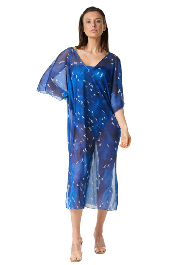 Kafta tule estampado - ref: C303TU - R$ 439,90 em 6x de R$ 73,32