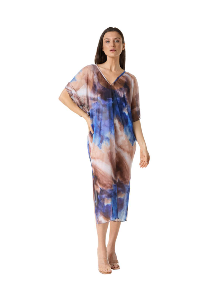 Kafta tule estampado - ref: C303TU - R$ 439,90 em 6x de R$ 73,32