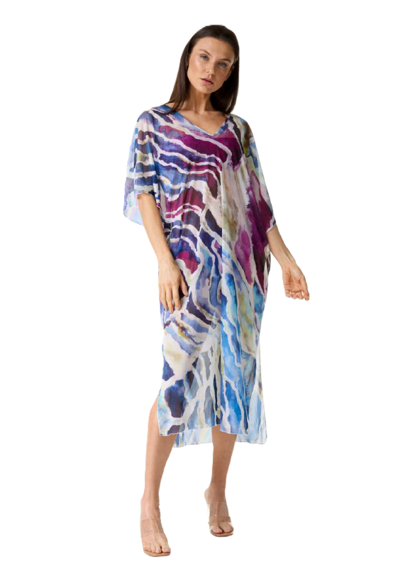 Kafta tule estampado - ref: C303TU - R$ 439,90 em 6x de R$ 73,32