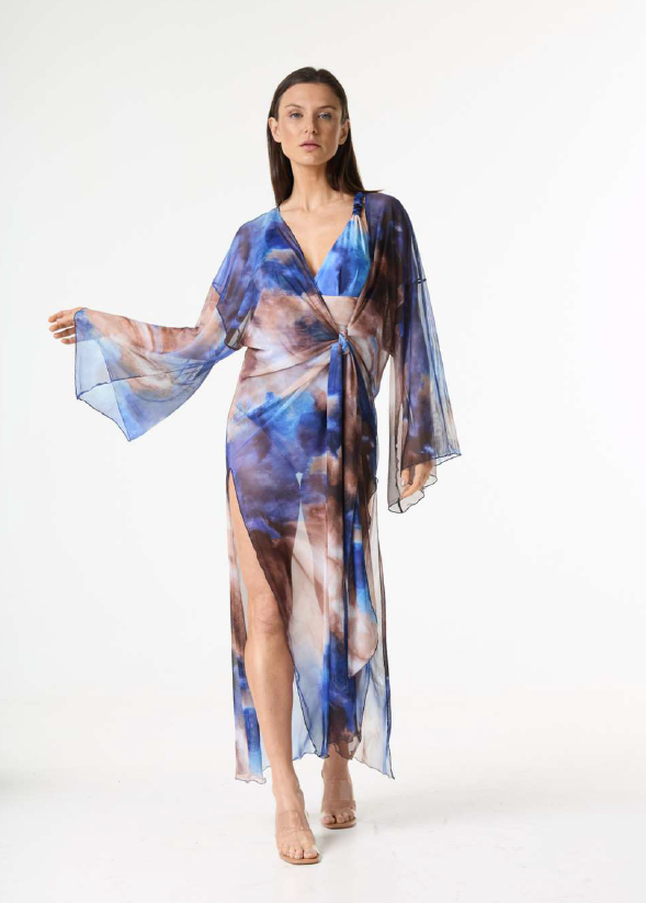 Kimono tule estampado - ref: C304TU - R$ 439,90  em 6x de R$ 73,32