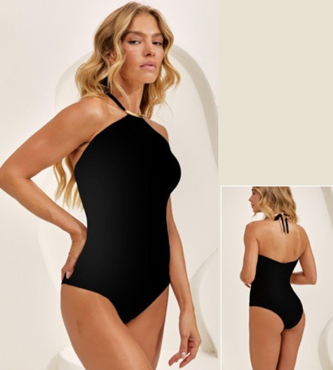 Maiô frente única detalhe fivela - ref: 100227 - R$ 459,90 em 6x de R$ 76,65