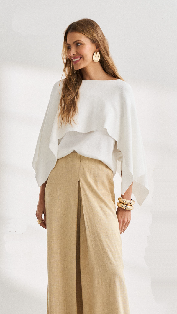 Tricot com sobreposição - ref: 1013872 - R$ 559,90 em 6x de R$ 93,31