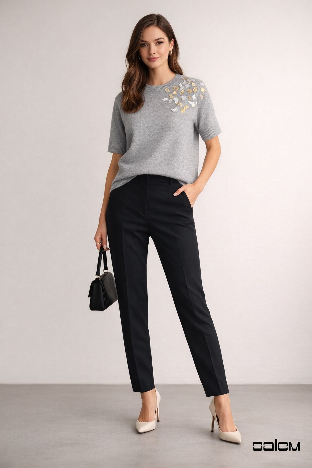 Tricot detalhe bordado Viviane Furrier - ref:  216250 - R$ 599,90 em 6x de R$ 99,98