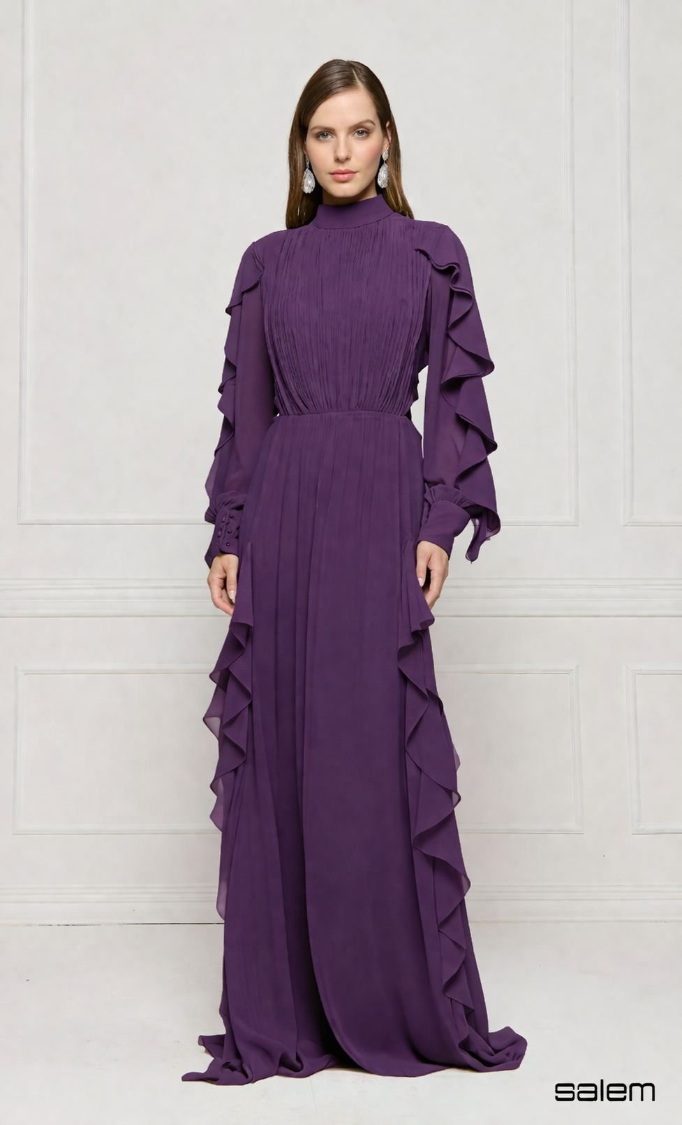 Vestido chiffon busto plissê - ref: 291513 - R$ 2.999,90 em 6x de R$ 499,98