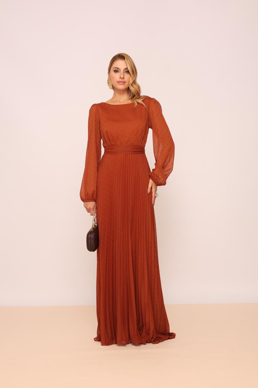 Vestido chiffon com brilho - ref: 202593 - R$ 949,90 em 6x de R$ 158,32