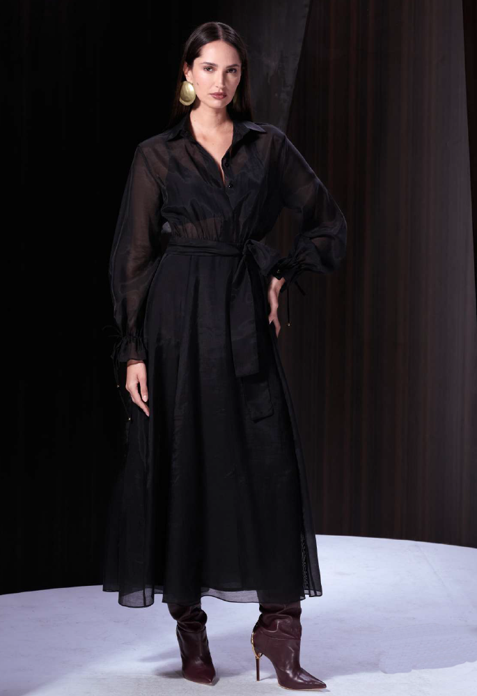 Vestido chiffon com faixa Alphorria - ref: 199465 - R$ 1.499,90 em 6x de R$ 249,98