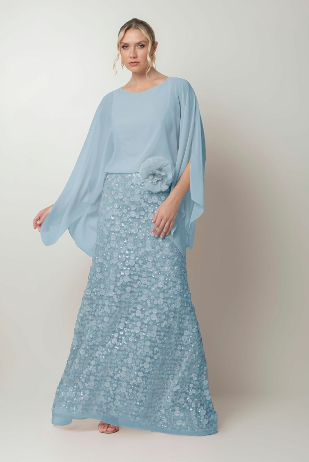 Vestido chiffon com paetês - ref: 2521215 - R$ 2.899,90 em 6x de R$ 483,32