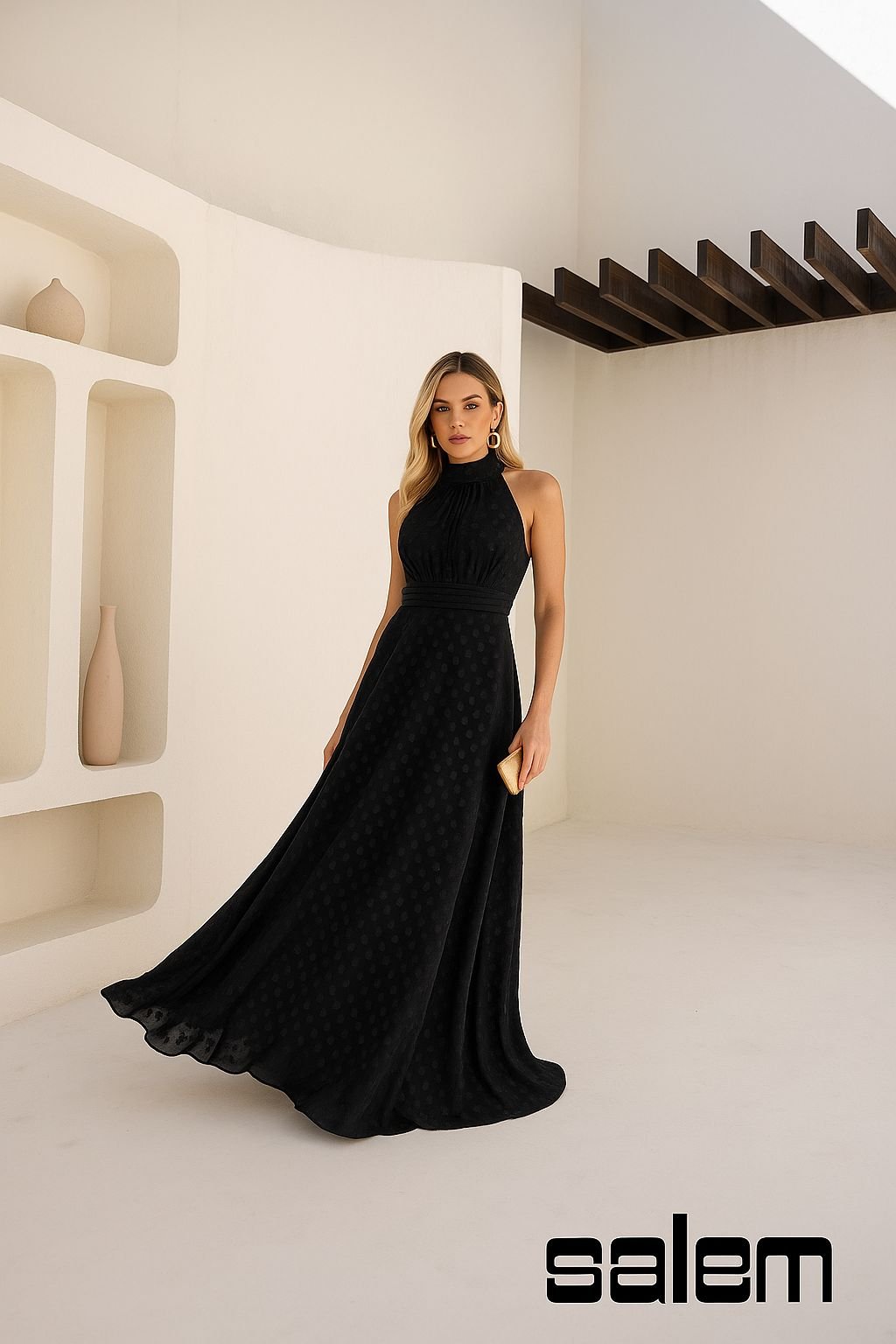 Vestido chiffon devore com laço - ref: 202544 - R$ 979,90 em 6x de R$ 163,32