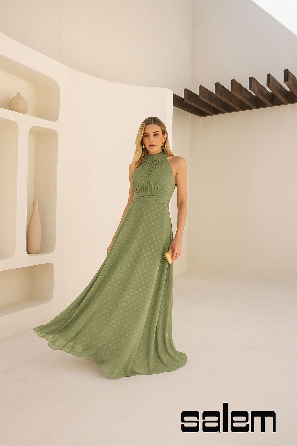 Vestido chiffon devore com laço - ref: 202544 - R$ 979,90 em 6x de R$ 163,31