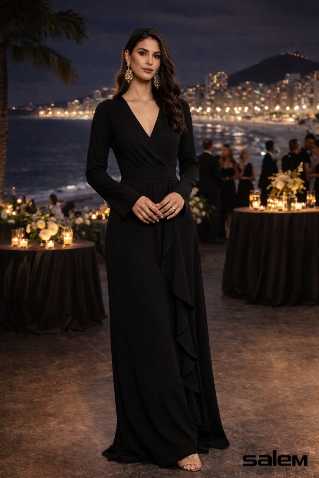 Vestido crepe com jabô - ref: 125572 - R$ 659,90 em 6x de R$ 109,98