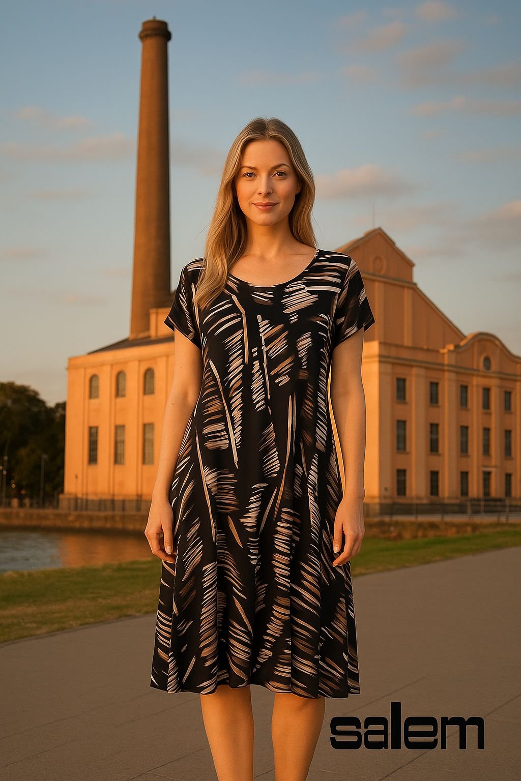 Vestido jersey estampado - ref: 02921503  - R$ 119,90 em 6x de R$ 19,98