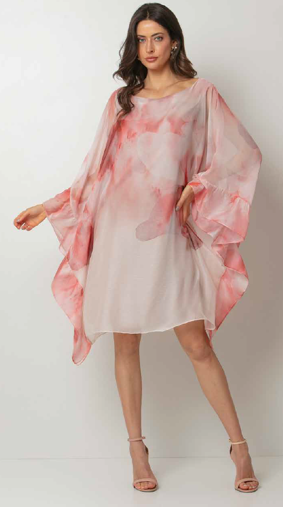 Vestido kafta seda estampada - ref: 2521187  - R$ 1.769,90 em 6x de R$ 294,98