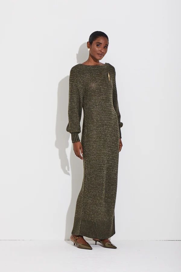 Vestido longuete tricot com anágua Viviane Furrier - ref: 216160 - R$ 899,90 em 6x de R$ 149,98