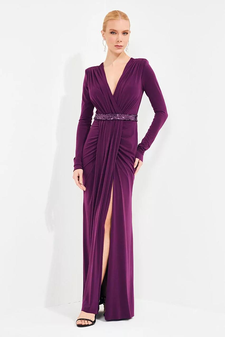 Vestido malha com transposição e cinto - ref: PV88861 - R$ 799,90 em 6x de R$ 133,32