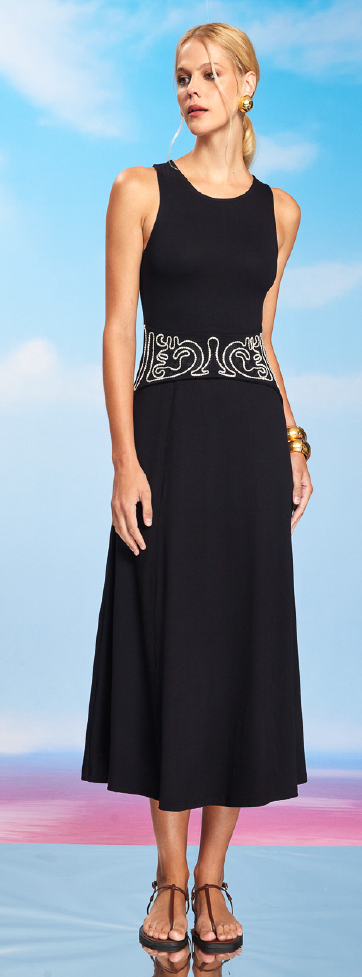 Vestido malha detalhe faixa - ref: 1013305 - R$ 689,90 em 6x de R$ 114,98