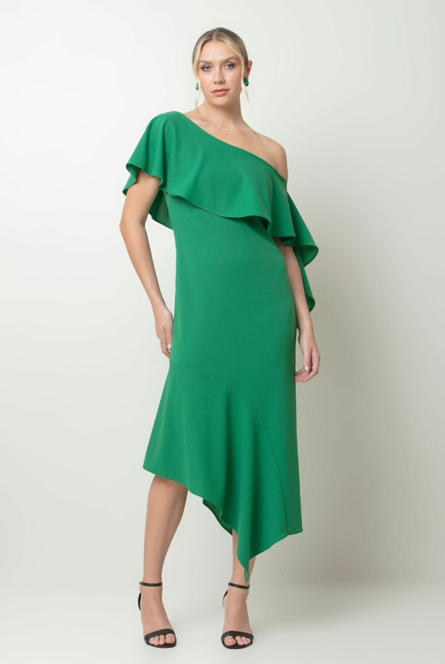 Vestido midi crepe assimétrico - ref: 2521973  - R$ 1.149,90 em 6x de R$ 191,65