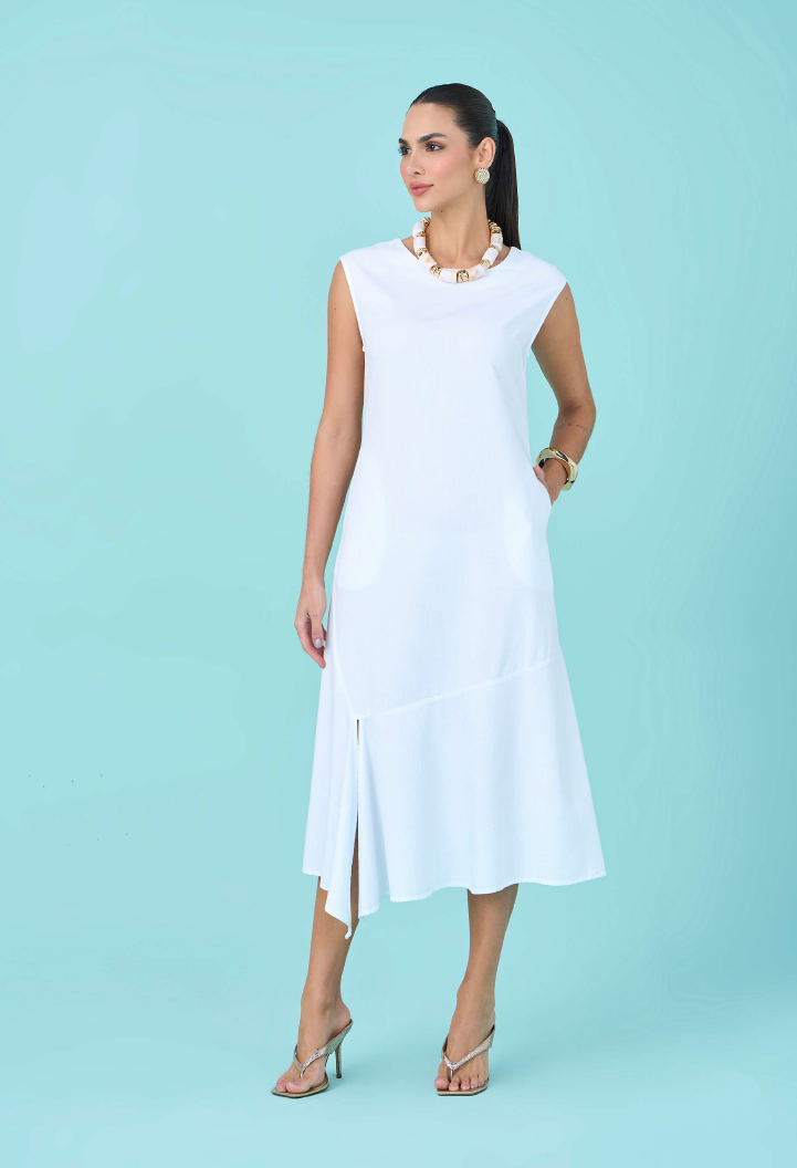 Vestido midi sarja Scalon - ref: 273169  - R$ 589,90   em 6x de R$ 98,32