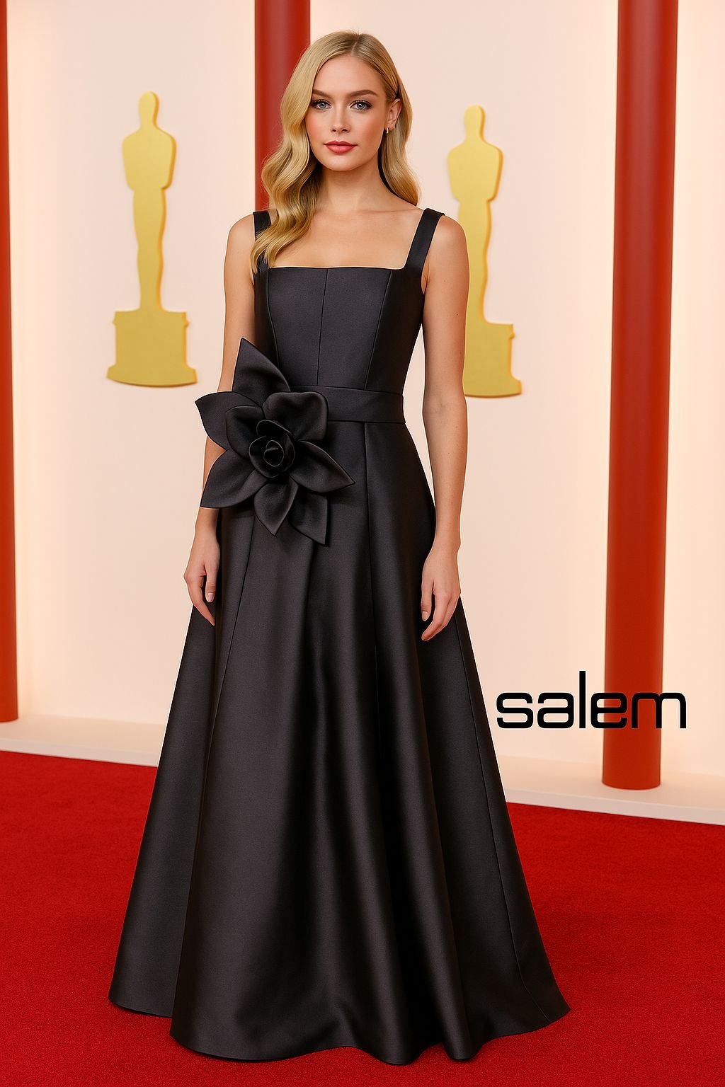  Vestido tafetá com cinto detalhe flor - ref: 88900 - R$ 959,90 em 6x de R$ 159,98