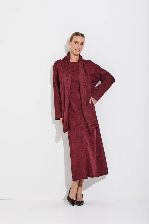 Vestido tricot com cachecol Viviane Furrier - ref: 214910 - R$ 1.149,90 em 6x de R$ 191,65
