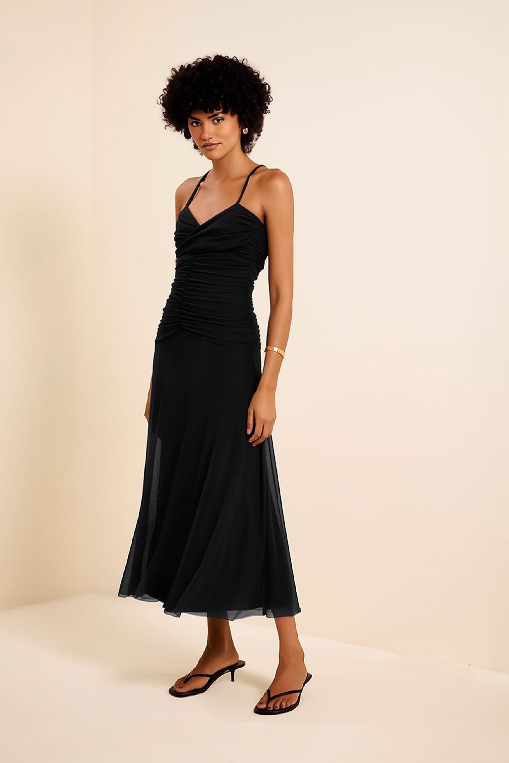 Vestido tule drepeado Lucidez  - ref: 73071167 - R$ 799,90 em 6x de R$ 133,32   