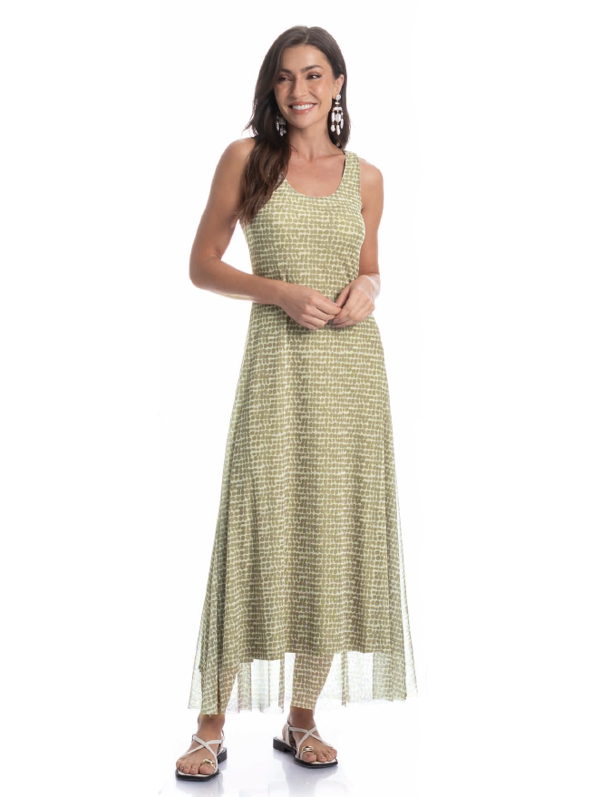 Vestido tule estampa concha - ref: 9480E - R$ 479,90 em 6x de R$ 79,98