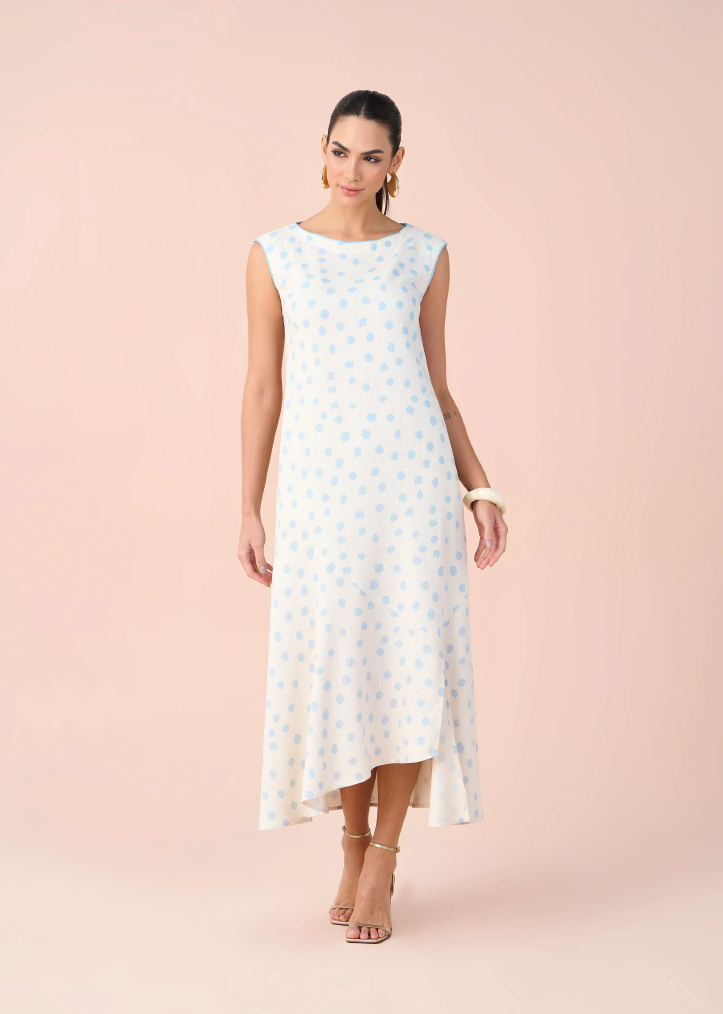 Vestido viscose poá Scalon - ref: 0270068 - R$ 699,90 em 6x de R$ 116,65