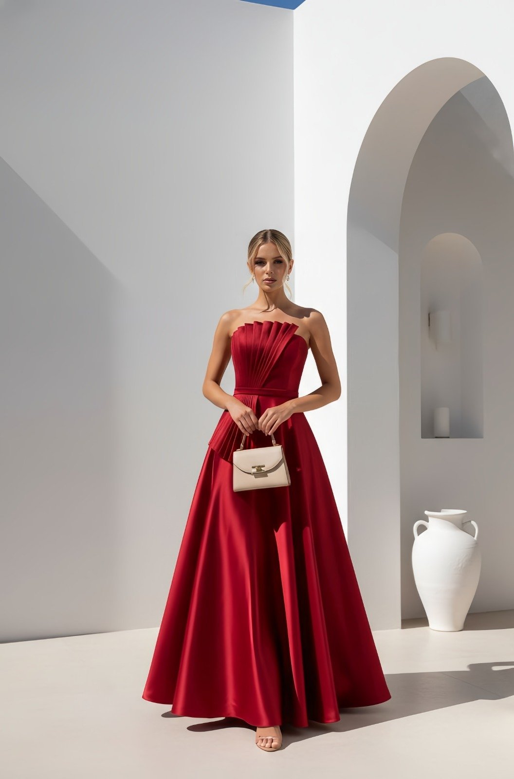 Vestido zebeline busto plisse com cinto - ref: 5855 - R$ 999,90 em 6x de R$ 166,65