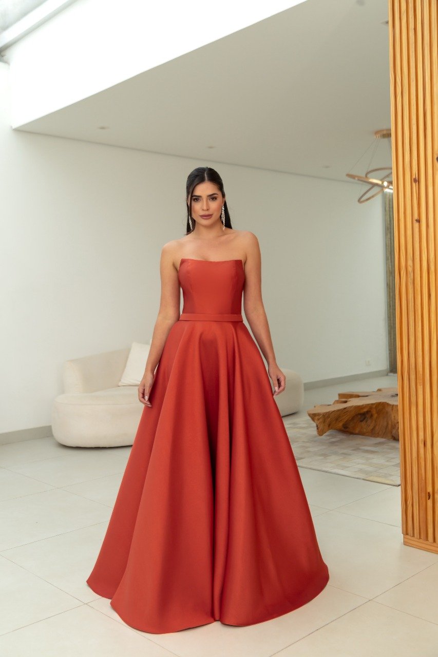 Vestido zebeline tomara que caia com cinto - ref: 05806  - R$ 999,90 em 6x de R$ 166,65