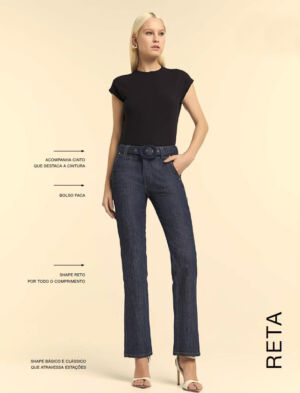 Calça jeans com cinto - ref: 3111573 - R$ 439,90 em 6x de R$ 73,32