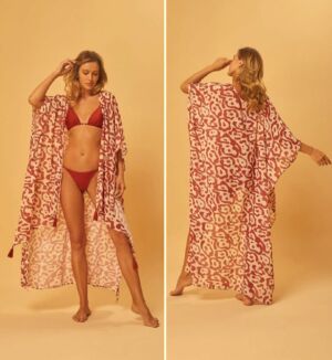 Kimono chiffon bicolor - ref: 6501602 - R$ 339,90 em 6x de R$ 56,65